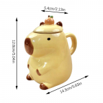 3D Capybara Puodelis Keraminis Kavos Puodelis Animacinio filmo Capybara Poros Puodelis su rankena ir dangteliu Juokingas Arbatos Puodelis Merginų Dovanų Vakarėlio nuotraukos Rekvizitas