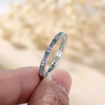 Subtilus Micro Pave cirkonio žiedai moterims Eleganti&scaron;ki kri&scaron;toliniai kasdieniai pasimatymų maži sukabinami žiedai madingi papuo&scaron;alai 8