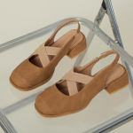 Sandalai su uždaru nosimi Madingi moteri&scaron;ki batai Moteri&scaron;ki Suknelės Batai Vidutinio kulno kvadrato galva Vestuvių vakarėliui Sandalai Laisvalaikio batai 2024 m. vasara 35 chaki