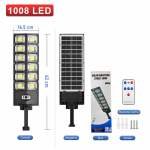 1008 LED Super Bright saulės &scaron;viesos lauko saulės lempa vandeniui atspari sodo saulės lempa su 3 režimų i&scaron;maniuoju jutikliu