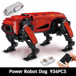 Nauji 936PCS RC Power Robot Dog Building Blocks 15066 Technical Robot Toys Motorized Boston Dynamics Big Alpha Dog Model Plytos Dovanos raudona