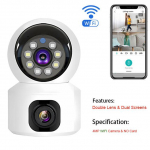 SIM kortelės 4G kamera vidinė dviejų objektyvų mini IP kamera 2K 4MP WIFI belaidė sauga Night Vision Camara vaizdo stebėjimo kamera V380 Pro Wifi Cam