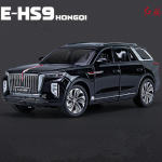 1/24 HONGQI E-HS9 SUV Lydinio Naujos Energijos Automobilio Modelis Diecast Metaliniai Žaisliniai Transporto Priemonių Automobilio Modelis Didelės Simuliacijos Garsas ir &Scaron;viesa Vaikų Dovanos