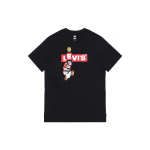 Levis X Super Mario Medvilniniai Spausdinti Trumpomis Rankovėmis Mar&scaron;kinėliai Vyri&scaron;ki Vir&scaron;utiniai Drabužiai Juodi 22491-0707 S