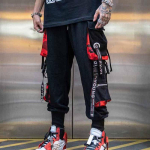 Moterys Vyri&scaron;ki Cargo Kelnės Juostelės Ki&scaron;eninis Jogger Elastingas Juosmuo Auk&scaron;tas Streetwear Harajuku Punk medvilninės kelnės