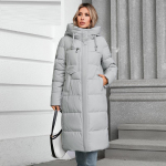 Cinemore Moteri&scaron;ka striukė žieminė &scaron;ilta ilga parkas Vir&scaron;utiniai drabužiai su gobtuvu Moteri&scaron;ki drabužiai Madinga pūkinė striukė Moteri&scaron;kas paltas Unisex 88607 XL