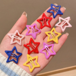 10 vnt Spalvingos Star BB plaukų segtukai Y2K Moteri&scaron;kos grotelės Mielos metalinės žvaigždės plaukų segtukai &scaron;onuose plaukų segtukai, galvos apdangalai, plaukų priedai 10 pcs