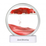 I&scaron;skirtinis, labai skaidrus naktinis &scaron;viestuvas, ekologi&scaron;kas 3D smėlio laikrodis, judantis smėlio meninis LED stalas, skirtas svetainės stalui raudona