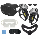 &bdquo;Meta Quest 3S&ldquo; priedams, &bdquo;Quest 3S VR&ldquo; silikoninei veido kaukei, VR apvalkalui, &bdquo;Quest 3S&ldquo; jutiklinio valdiklio rankenos dangteliui, objektyvo dangteliui, akių dangteliui juoda
