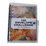 100 dienų pinigų taupymo i&scaron;&scaron;ūkio segtuvo knyga su grynųjų pinigų vokais, atsparus vandeniui, mink&scaron;tas, lankstus sidabras