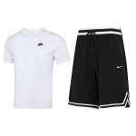Nike Vienspalvis sportinis laisvalaikis su kaklu trumpomis rankovėmis mar&scaron;kinėliai laisvi &scaron;ortų komplektas Vyri&scaron;ki rinkiniai AR4999-101+DH7161-010 XXL