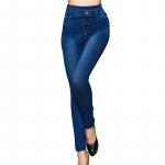 Moteri&scaron;kos plius dydžio pie&scaron;tukų kelnės Džinsų imitacijos Džinsinės kelnės Auk&scaron;to juosmens antblauzdžiai Kasdieniai XXXL mėlyna