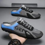 Mada 2024 Naujo Stiliaus Pusiau Įsispiriami Batai Patogūs Plok&scaron;čiapadžiai Batai Tinklelis Vyri&scaron;ki Batai Kvėpuojantys Vyri&scaron;ki Sportbačiai Patogūs Zapatos Para Hombres 39 pilka