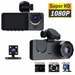 1080P HD naktinio matymo automobilio vairavimo įra&scaron;ymo įrenginys 3 kanalų kameros vaizdo įra&scaron;ymo įrenginys DVR juodos dėžutės dvigubas objektyvas su galinio vaizdo kamera HD atbulinės eigos vaizdu 2 Camera