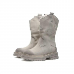 Mada Moterų Retro Vesterni&scaron;ki Kauboji&scaron;ki Batai Rudens Nauji Puskojiniai Apvalianosiai Batai Lauko Neslystantys Dizainerio Botas Kulniukai Iki Kulk&scaron;nies Mujer Zapatos 40 pilka spalva