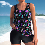 Didelio dydžio bikiniai moterims spausdinti Patchwork Paplūdimio kostiumas Madingas dviejų dalių bikinio rinkinys Vasarinis Brazilijos Push Up maudymosi kostiumėlis Biquini 0XL juoda
