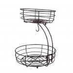 Dvisluoksnis vaisių krep&scaron;elis Didelės talpos daugiafunkcis greitai nusausinamas laikymo krep&scaron;elis Nuimamas kaustytomis daržovėms vaisių laikiklis Virtuvė juoda