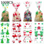 100 vnt Kalėdų sausainių pakuotės plastikiniai mai&scaron;eliai Kalėdų vakarėlio mai&scaron;eliai saldainių mai&scaron;elių festivalio vakarėlio dovana christmas tree