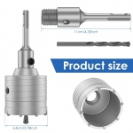 110 mm tu&scaron;čiaviduris grąžtas su SDS Plus adapteriu, 68 mm / 2,68 colio skylių pjūklas, tu&scaron;čiaviduris grąžtas mūrui, betonui, marmurui 110mm&Round