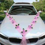 1set Vestuvių automobilio puo&scaron;mena automobilio galvutė gėlė vestuviniai reikmenys vestuvėms pagrindinis vestuvių automobilio maketo rinkinys kūrybinga asmenybė rožinė