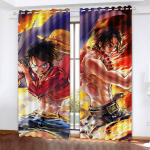 Monkey D Luffy Tamsinanti užuolaida, One Piece, Poliesteris, Animacinis, Tinka miegamajam, Vaikams, Suaugusiems, Kambario dekoravimui, Dovanoms 183x160cm&Grommet Top