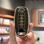 TPU automobilio raktų dėklo dangtelio dangtelis, skirtas 2023 m. 2024 m. &bdquo;Nissan Pathfinder Rouge 4Runner&ldquo; 5 mygtukų &bdquo;Smart Key&ldquo; automobilio priedai juoda