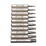 10 vnt CR-V Torx atsuktuvo antgalių rinkinys T3 T4 T5 T6 T7 T8 T9 T10 T15 T20 Mobile