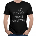 Didmeninė prekyba Meowy Christmas vasaros manga mar&scaron;kinėliai Funky mar&scaron;kinėlių spauda vakarėlis 100% medvilniniai mar&scaron;kinėliai dovana d XS juoda