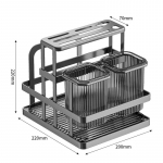 Virtuvinio peilio stovo sienoje tvirtinamas stalo įrankių laikiklis nerūdijančio plieno puodo dangtis Peilio laikiklis pjaustymo lentos kanalizacijos organizatoriaus lentyna A