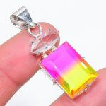 Bi-Color Tourmaline Handmade 925 Sterling Silver Jewelry Pendant 1.77 l0c55