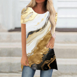 Madingi nauji gradiento 3D spausdinimo mar&scaron;kinėliai moterims, laisvalaikio trumpomis rankovėmis, gatvės stiliaus, negabaritinės tunikos, Y2K vir&scaron;ūnės, mar&scaron;kinėliai moterims, drabužiai S