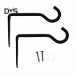 2 vnt. Metaliniai augalų pakabukai dengti sieniniai kabliukai pakabinamų augalų laikiklis didelio apkrovimo kabliukas gėlių krep&scaron;iams, vėjo varpeliams kabinti 2pcs juoda