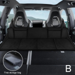 Automobilio kempingo galinės sėdynės prailginimo lenta Flanelinis čiužinys Tesla MODEL Y 3 sulankstomam automobilio kempingo kelioniniam interjero aksesuarui juoda