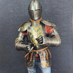 Renesanso pėdos kovos &scaron;arvai Klasikiniai plieniniai sabatonai &Scaron;arvai Dėvimi pusės kūno &scaron;arvų kostiumas LARP, Cosplay Ekspozicinis kostiumas