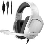 Žaidimų ausinės su mikrofonu, stereo ausinės PS4 PS5 PC Xbox One Nintendo Switch, žaidimų ausinės ant ausų ne&scaron;iojamam kompiuteriui/plan&scaron;etiniam kompiuteriui &lrm;22.4*21.11*10.69cm balta