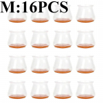 16/4 vnt. Kėdžių kojų apsaugos kietmedžio grindims, Silikoninės veltinio baldų kojų uždengimo pagalvėlės grindims apsaugoti nuo įbrėžimų M(16PCS)