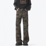 LKTM Vyri&scaron;ki Amerikieti&scaron;ko retro kamufliažiniai daugia ki&scaron;enių siauro kirpimo kombinezonai, Hip-hopo platėjančios kelnės vyrams ir moterims XL (140-155 jin) kamufliažas