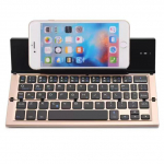 Sulankstoma aliuminio Bluetooth klaviatūra ir pelė, skirta iOS, Android, Windows įrenginiams auksas