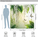 1/4 vnt. Prabangus pavasario vandeniui atsparus du&scaron;o užuolaidų rinkinys Dekoratyvinis vonios kambario rinkinys Neslystantis kilimėlis Tualeto dangtis Vonios kilimėlis ir 12 kabliukų 1PCS-Shower Curtain 71in*71in