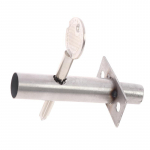 Prie&scaron;gaisrinių durų nerūdijančio plieno paslėptas vamzdinis raktų užraktas su ilga &scaron;erdimi