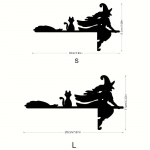 1 komplektas(2 vnt) Helovino 3D akriliniai veidrodiniai lipdukai su ragana ant &scaron;luotos &ndash; idealūs Switch ir durų dekoravimui, sienų lipdukai &scaron;ventinei atmosferai Pack of 2