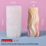 Sanxin Aromaterapinė spiralinė žvakė silikoninė forma - Rankų darbo DIY banguotas cilindras