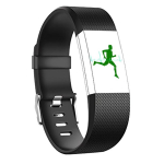Kvadratinio ra&scaron;to reguliuojamas sportinis laikrodžio dirželis FITBIT Charge 2, dydis: L, 12.5x8.5cm juoda