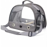 Pauk&scaron;čių kelioninis ne&scaron;iklis Ne&scaron;iojamas transportavimo pauk&scaron;čių narvas su nerūdijančio plieno padėklu Mažų augintinių daugiafunkcinis papūgos pauk&scaron;čių krep&scaron;ys Lauko pilka spalva