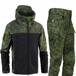 &Scaron;iltas ryklio odos striukės kostiumas vyri&scaron;kas rudens žiemos neper&scaron;lampamas tankinantis mink&scaron;tas apvalkalas kostiumas plius Velvet Cargo Pants 2 dalių rinkinys XL