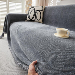 Modernus vienspalvis sofos užvalkalas: Universalus, Visų sezonų, Apsaugas nuo įbrėžimų užvalkalas ir pledas 180x380cm (Four-Seater)