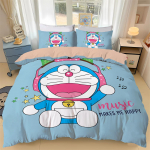Japonų anime Dora-emon Antklodė Užvalkalas 3D Spausdintas D-Doraemon Lovos Patalynės Komplektas Antklodės Užvalkalas Vaikams Mergaitėms Berniukams Paaugliams 100x135cm-2pcs