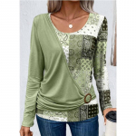 Moteri&scaron;kos kasdienės pavasario rudens palaidinės ir mar&scaron;kiniai ilgomis rankovėmis su i&scaron;kirpte S