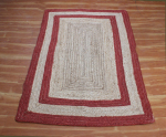 Džiuto rankų darbo kilimas apvalus natūralus kilimas bet kokiai erdvei kaimi&scaron;kas dekoras bet kokiai erdvei 60 cm x 60 cm (2x2feet) raudona/smėlis