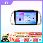 Ossuret Android automobilio radijas Nissan March Micra K12 2002 -2010 navigacijai Auto GPS pagrindinis įrenginys Stereo 5G WIFI Multimedija Snapdragon Autoradio Carplay T1 4Core 1G 32G